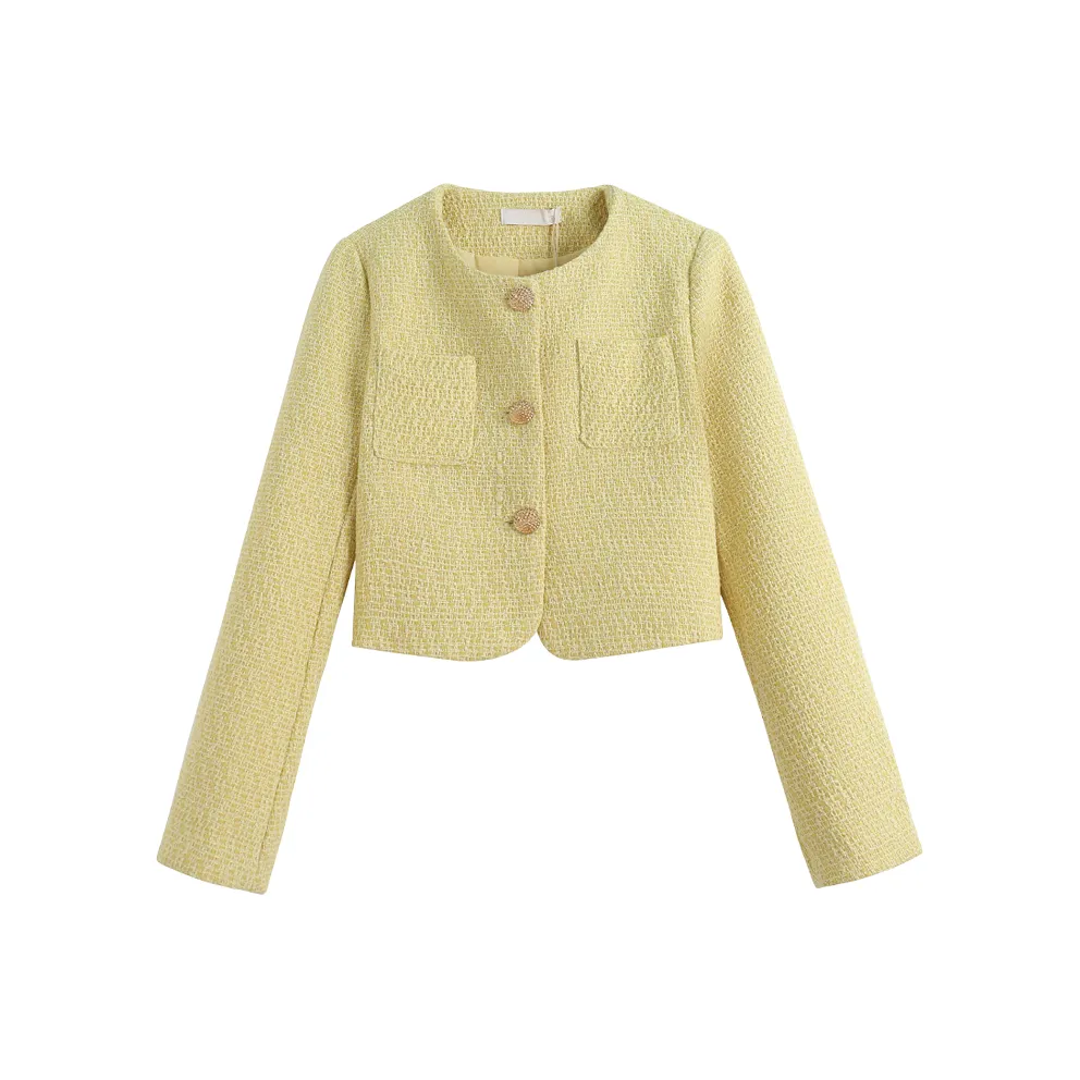 JOSR Желтое Женское Короткое Пальто