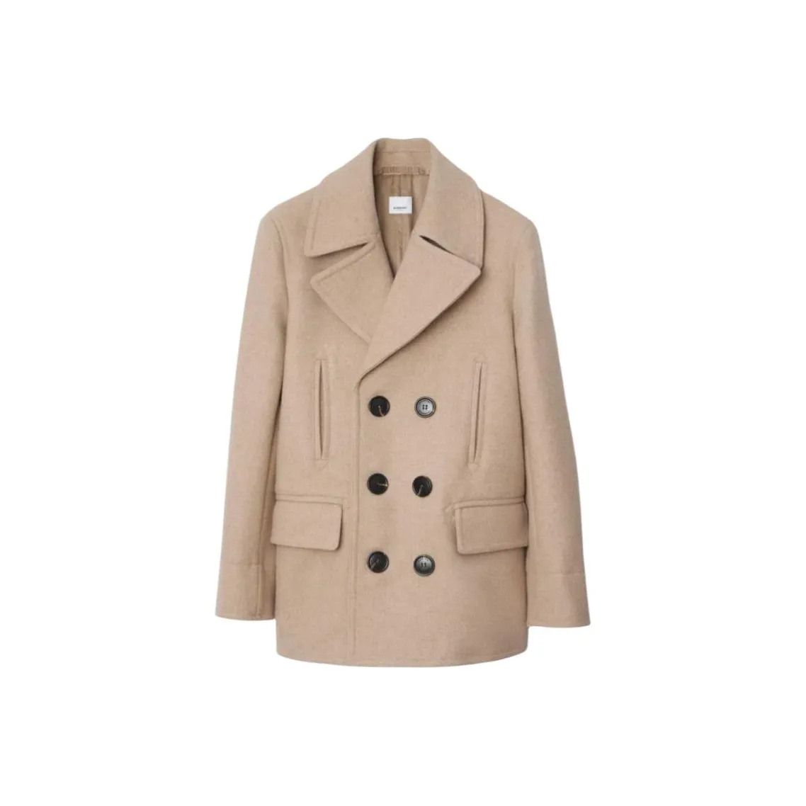 Burberry Wool Blend Pea Coat Men's Umber