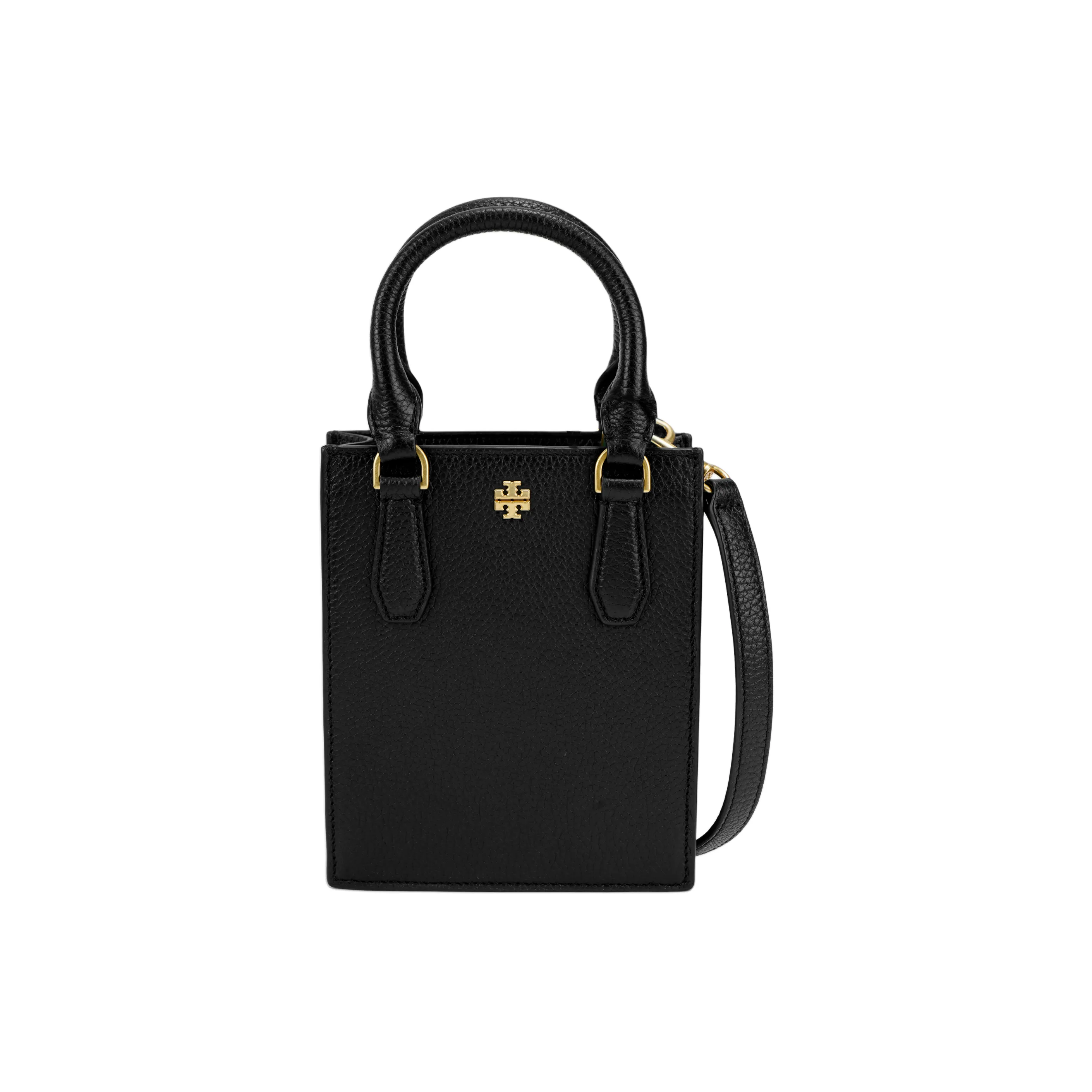 TORY BURCH Emerson Cow Leather Sheet Music Bag, Handbag, Shoulder Bag, Crossbody Bag Mini Women's Black