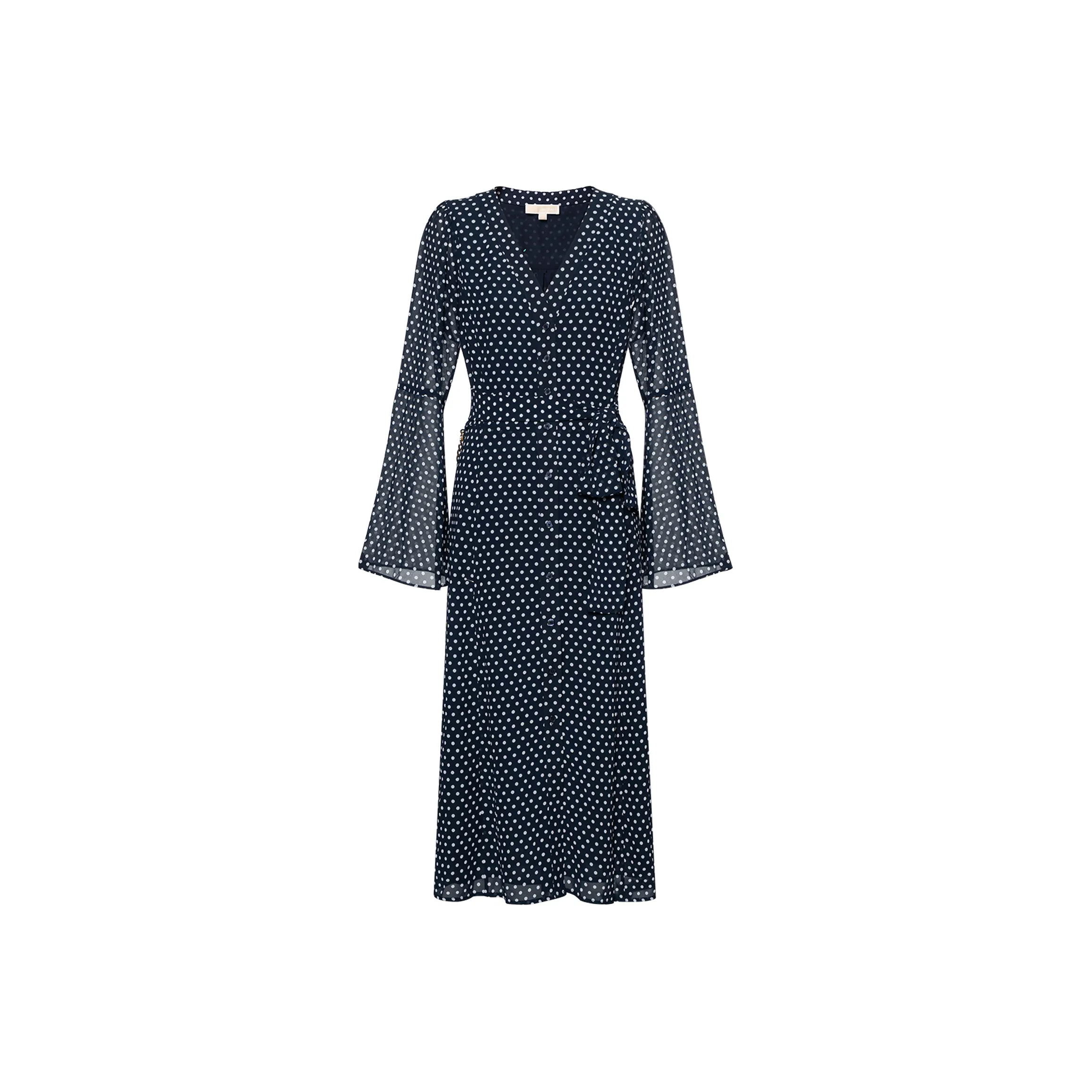 MICHAEL KORS Длинное платье с длинными рукавами женское черное