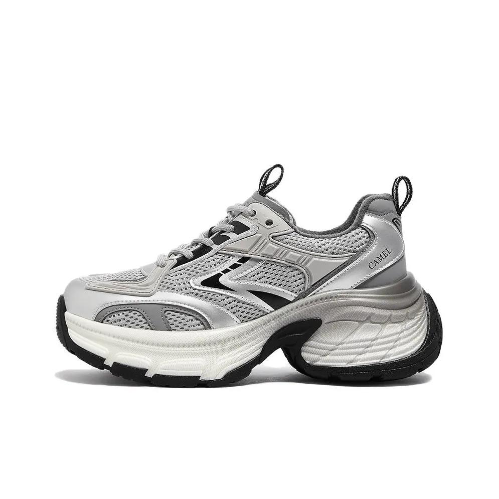 CAMEL Противоскользящие и износостойкие визуально увеличивающие рост низкие топовые кроссовки с толстой подошвой женские
