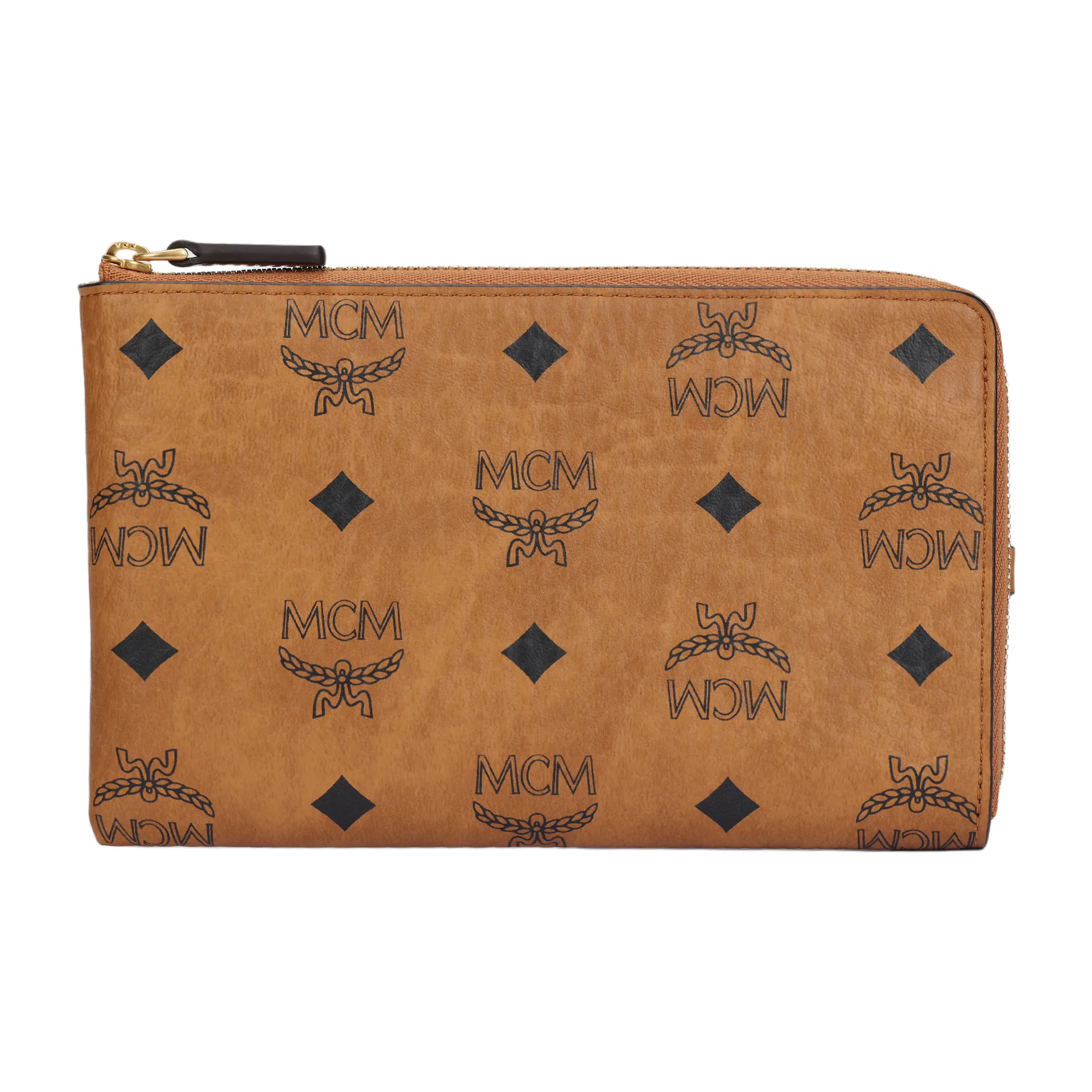 MCM Ottomar Visetos Холст Клатч Мини Женский Коньяк