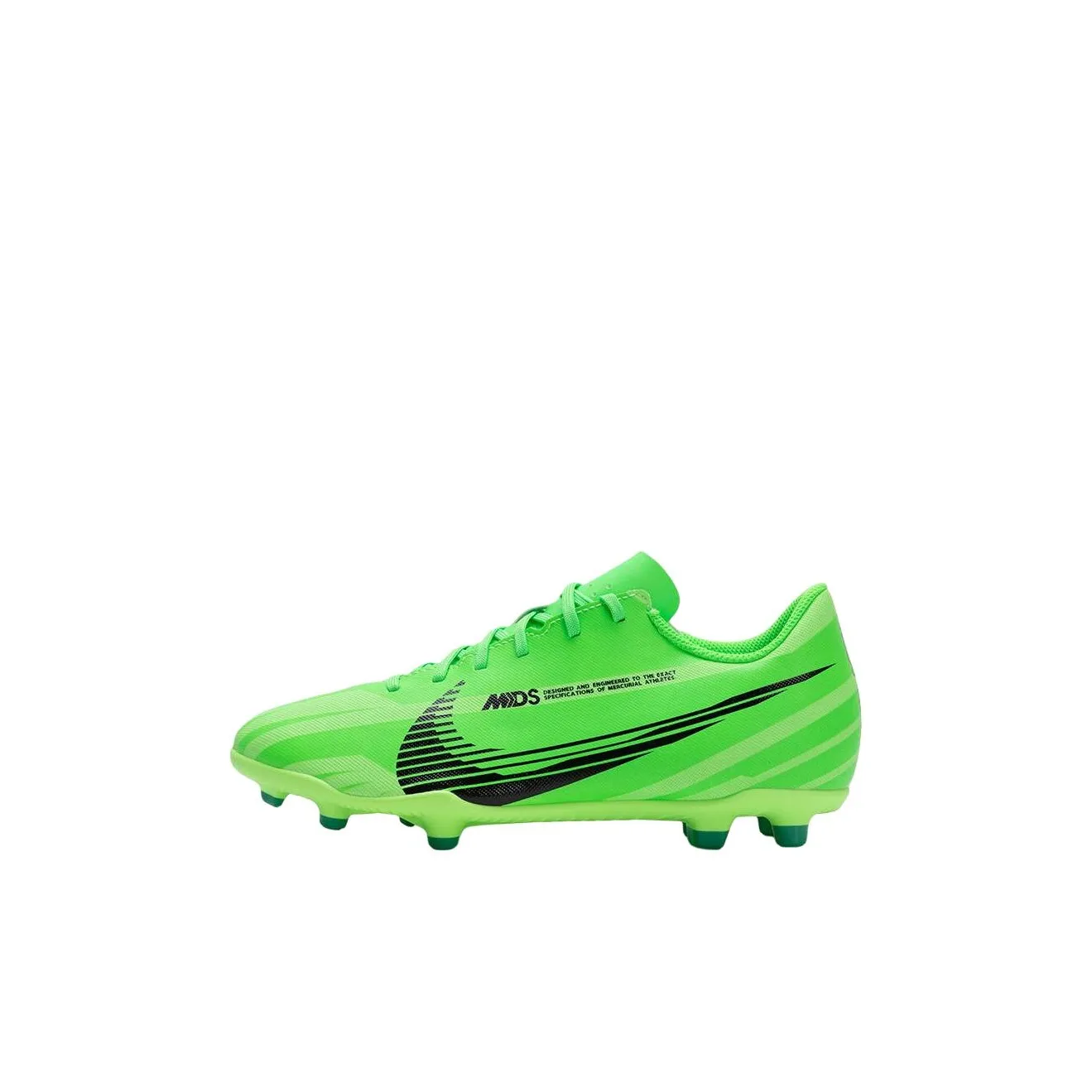 Nike Jr Vapor 15 Club MDS FG MG FG Slip Устойчивый к истиранию Низкий топ Детская футбольная обувь Зеленый Желтый