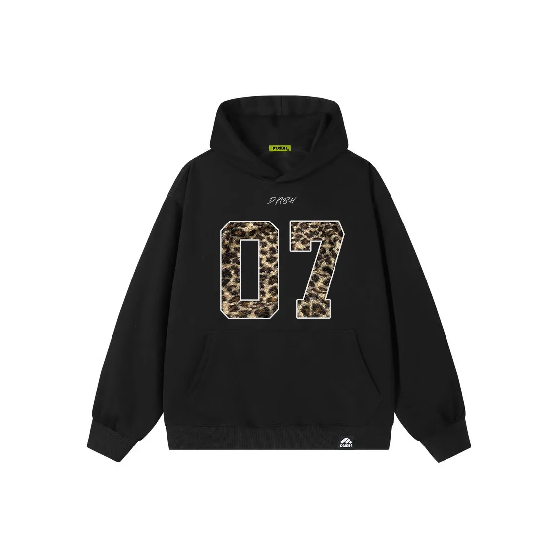 DNBH Американский винтаж бархат леопардовый принт 07 вышивка логотип бренда свободный крой тяжелый пуловер худи унисекс