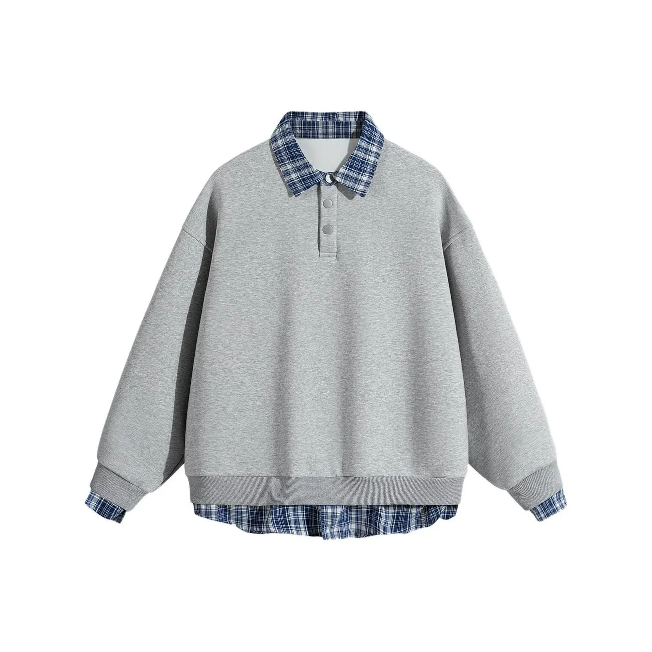 FRLMK Американский винтаж Свободный крой Большой размер Модный Mock Двухкомпонентный свитшот Унисекс