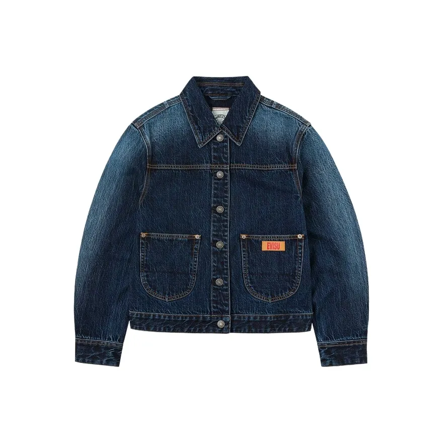 EVISU Джинсовый синий Женские Джинсовые куртки