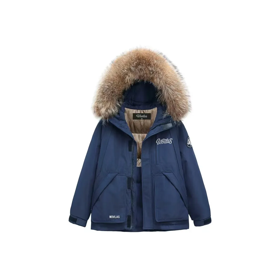 WOVLAS Темно-синий синий черный золотой подкладка унисекс пуховики