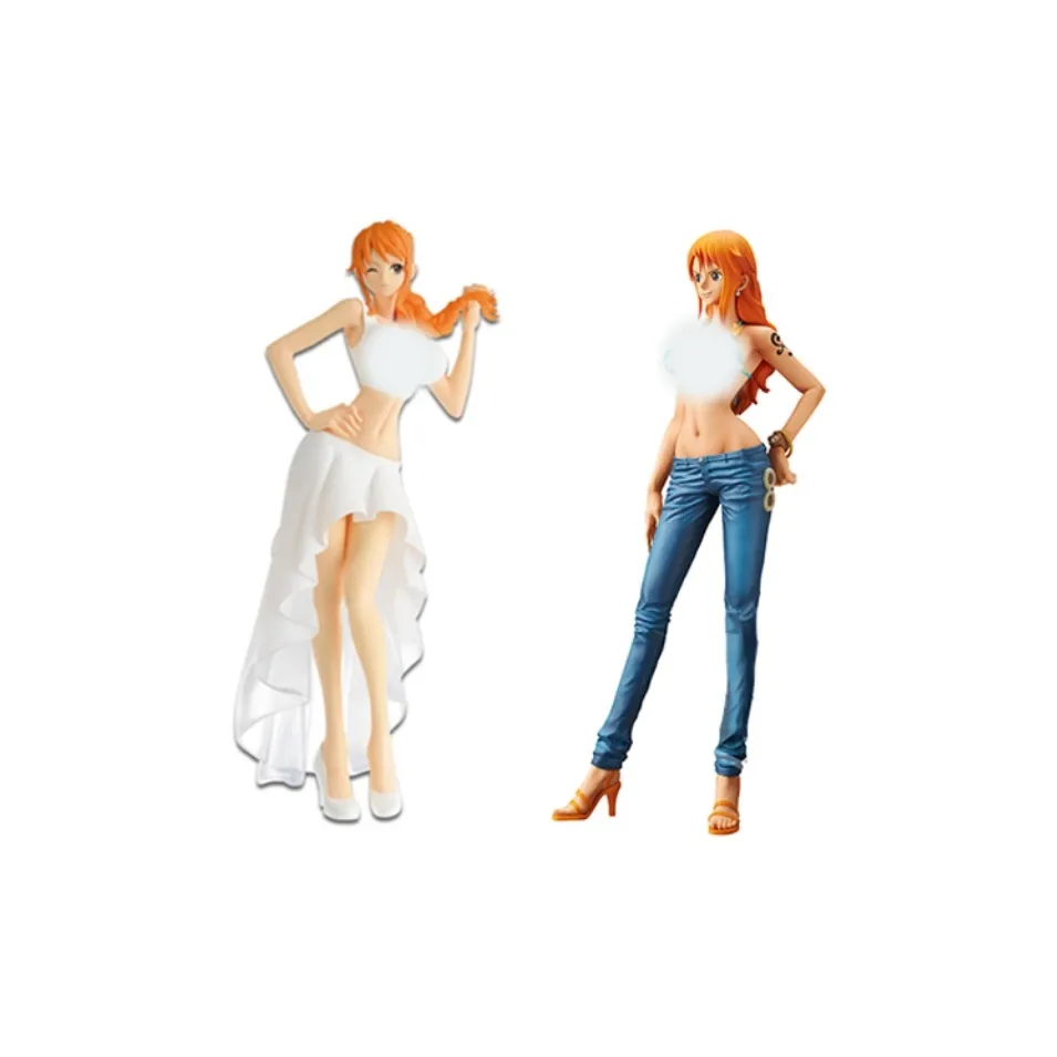 BANPRESTO Nami Glass Factory, One Piece Grandista Lady Gros & Lady Edge White Dress, Bonus Gift Scale Figures