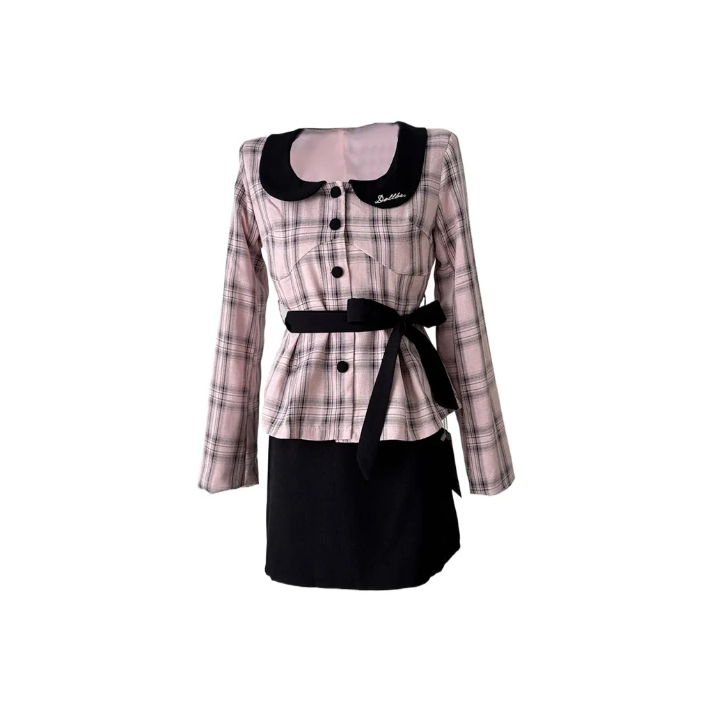 Icicofficial Клетчатый Комплекты Женские Юбка и Топ