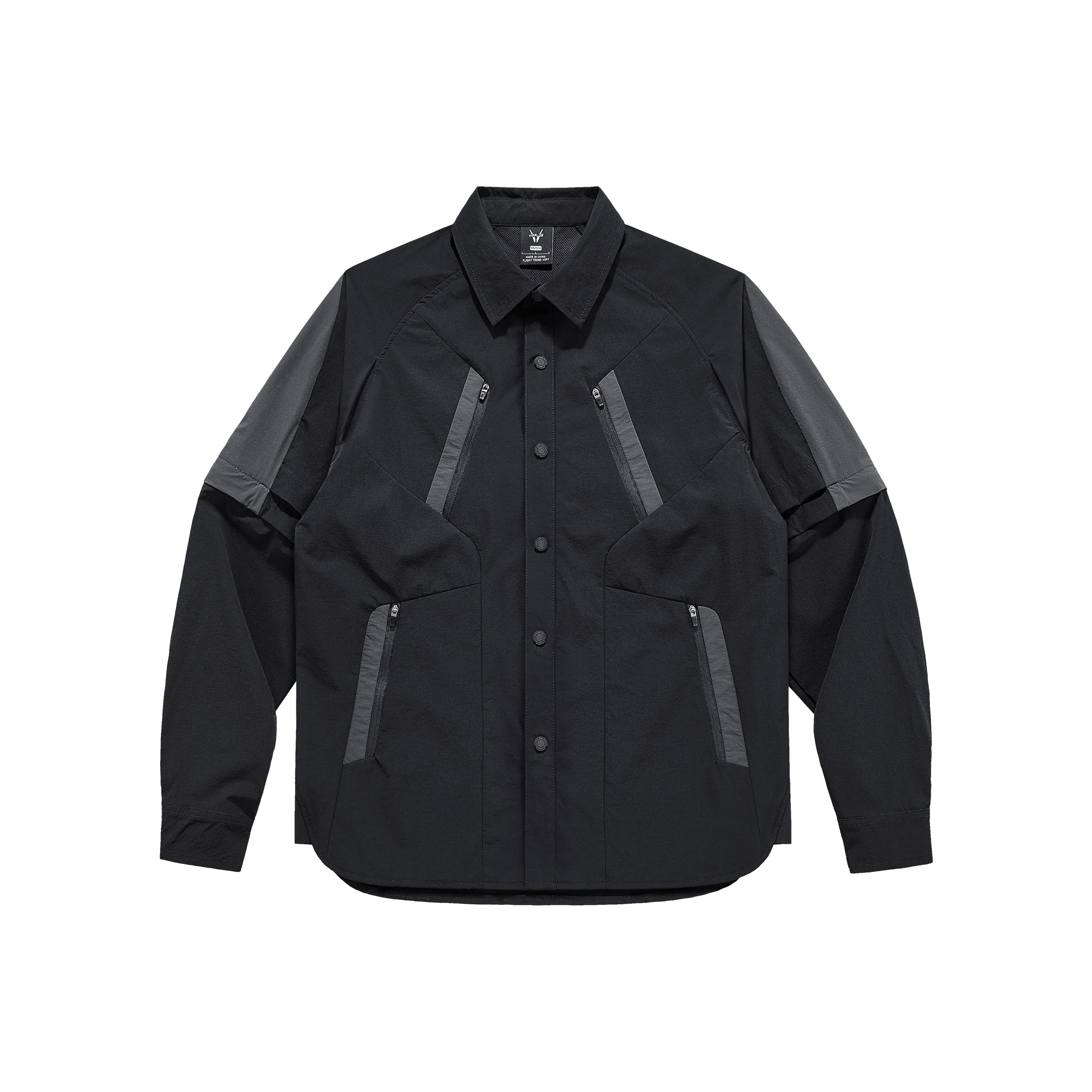 VIP Functional Series Deconstruction Patchwork Detachable Long Sleeved Shirt Unisex VIP Functional Series Деконструкция Пэчворк Съемный Длинный Рукав Рубашка Унисекс