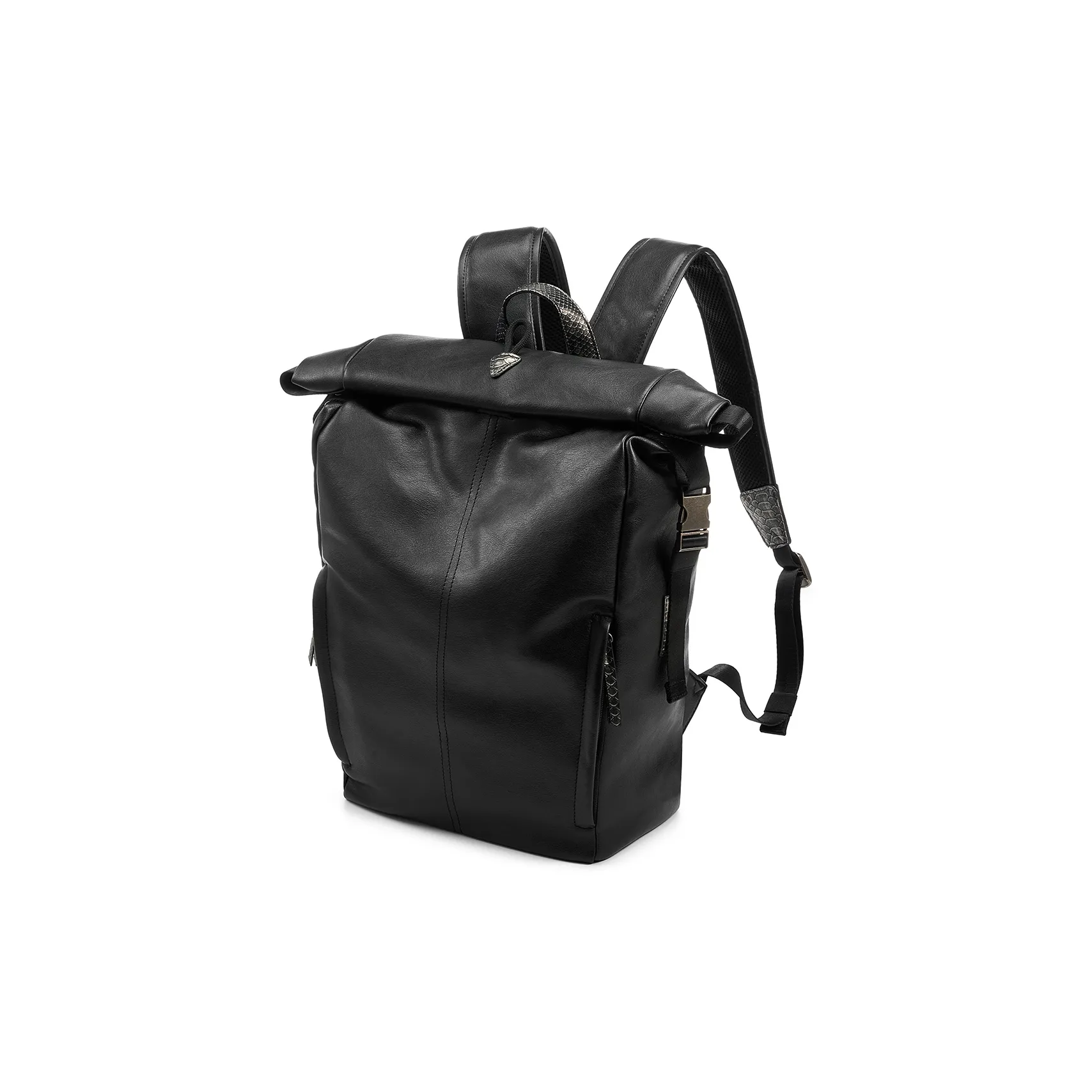 Yawei Kuroda ПУ (полиуретан) CABLE Сверточный и Чистка Reel Рюкзак Большой Унисекс Черный