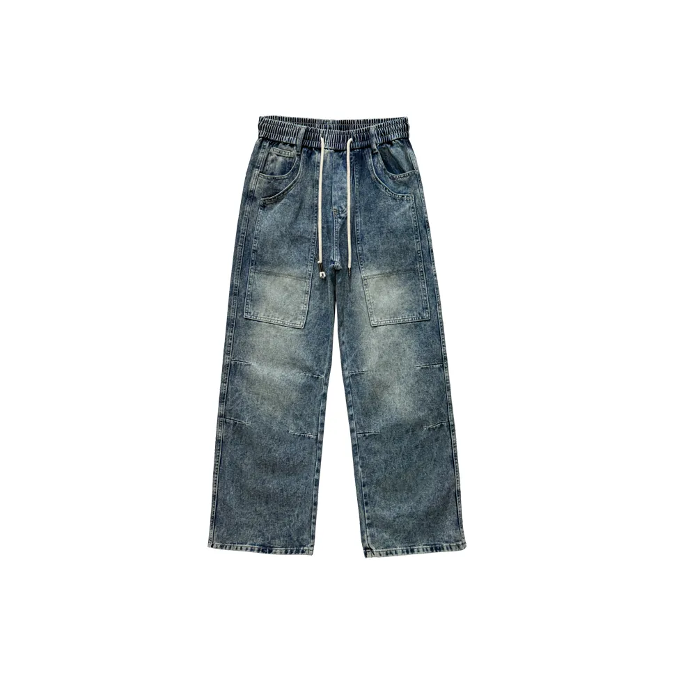 TANLINIU Y 123 Синие брюки Мужские Джинсы