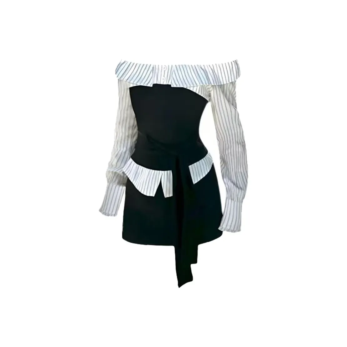 SYEEE WITH U Черный комплект Юбка Женские Комплекты с юбкой