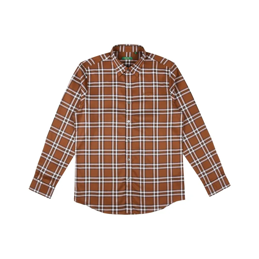 Raidy Boer Кофейная клетка Мужские рубашки