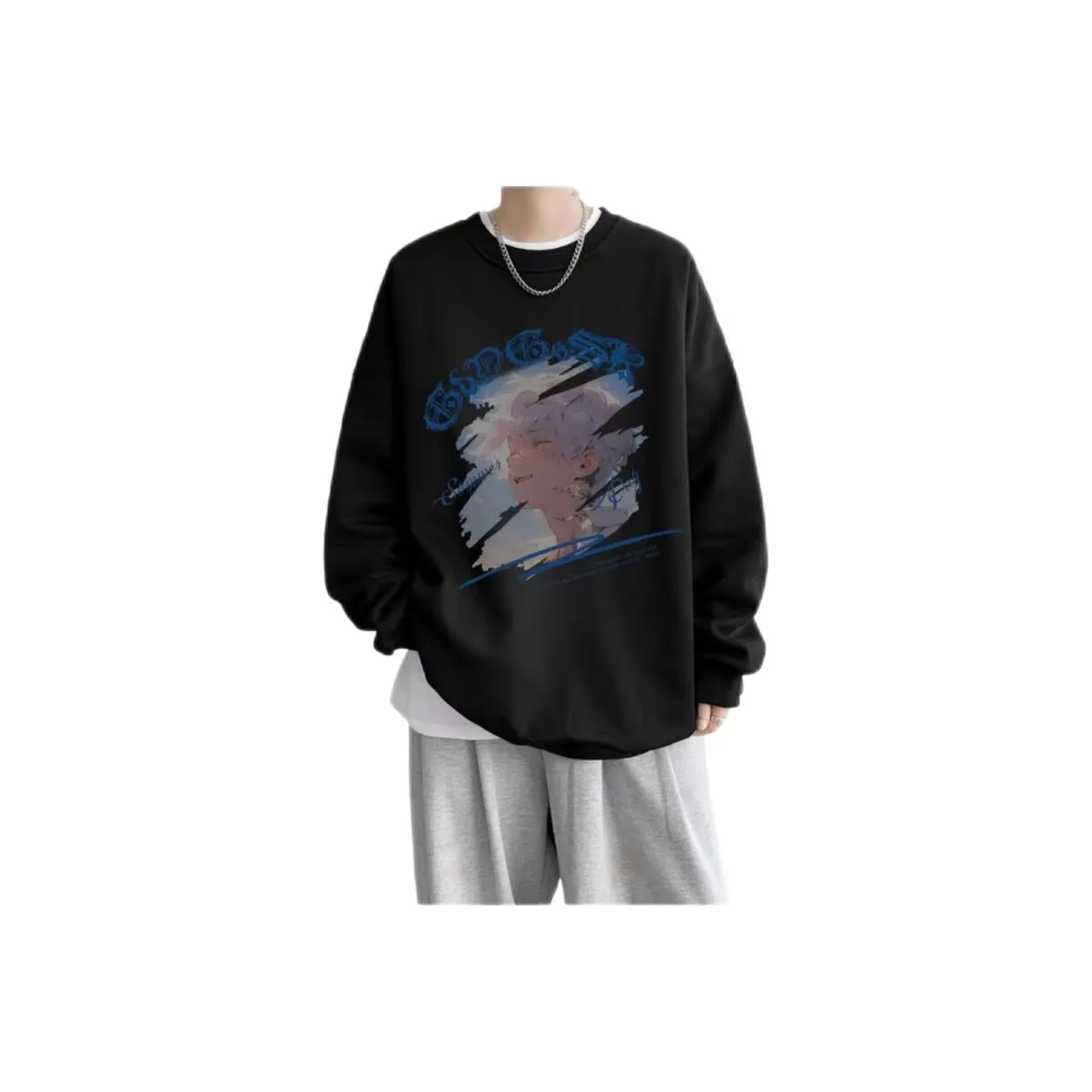 TONYBEAR Мужская одежда Casual Sports Принт Port Позиционирование стиля Хлопок Толстовка Американский винтаж Подростки Мужской