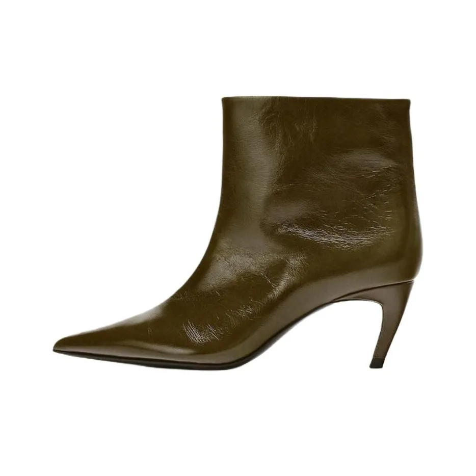 ZARA Ботильоны 6,5 см Женские Зеленые