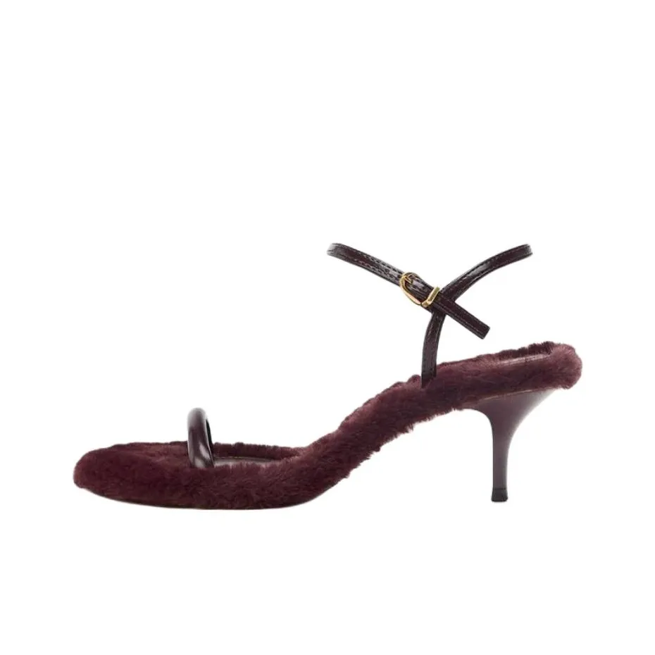 ZARA One Ремень Сандалии 6 см Женские Темно-красный Цвет