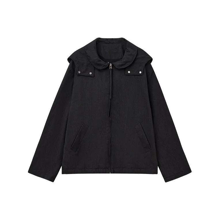 TAGEECHITA Cropped Loose Fit Sweatshirt with Design Casual Jacket Women's