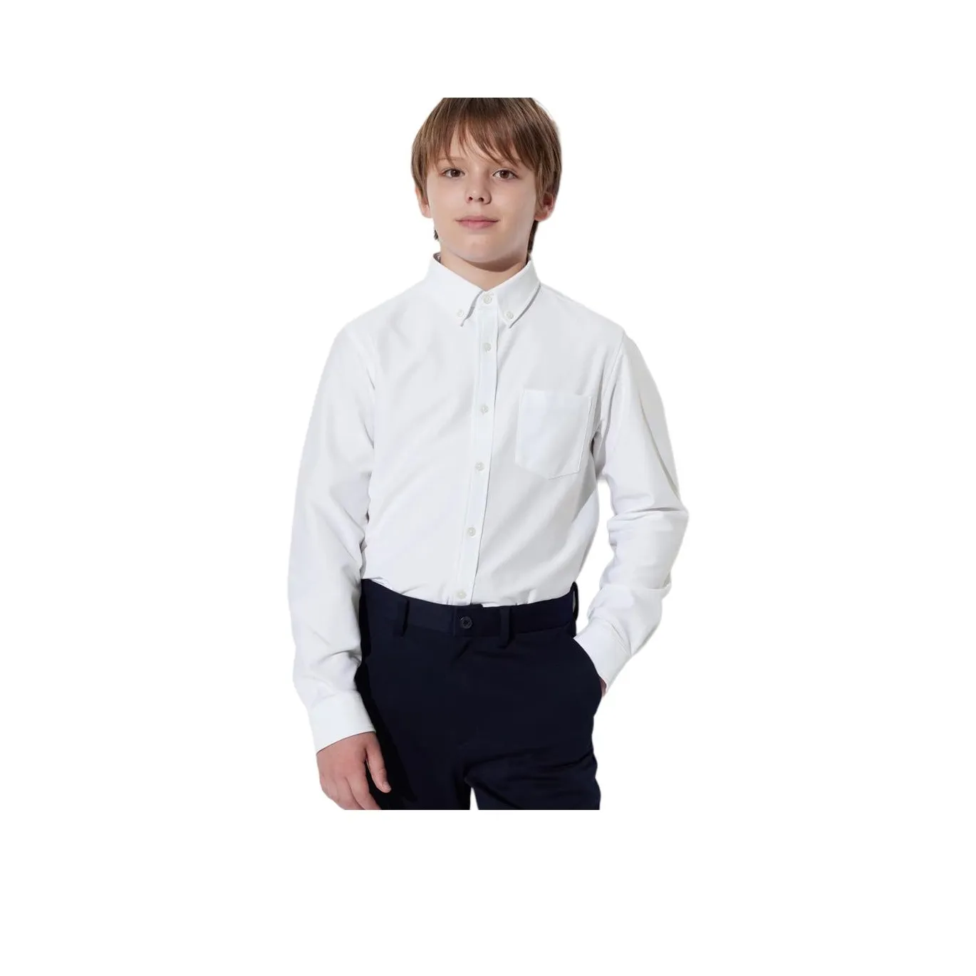 UNIQLO Белый Унисекс Повседневные Рубашки