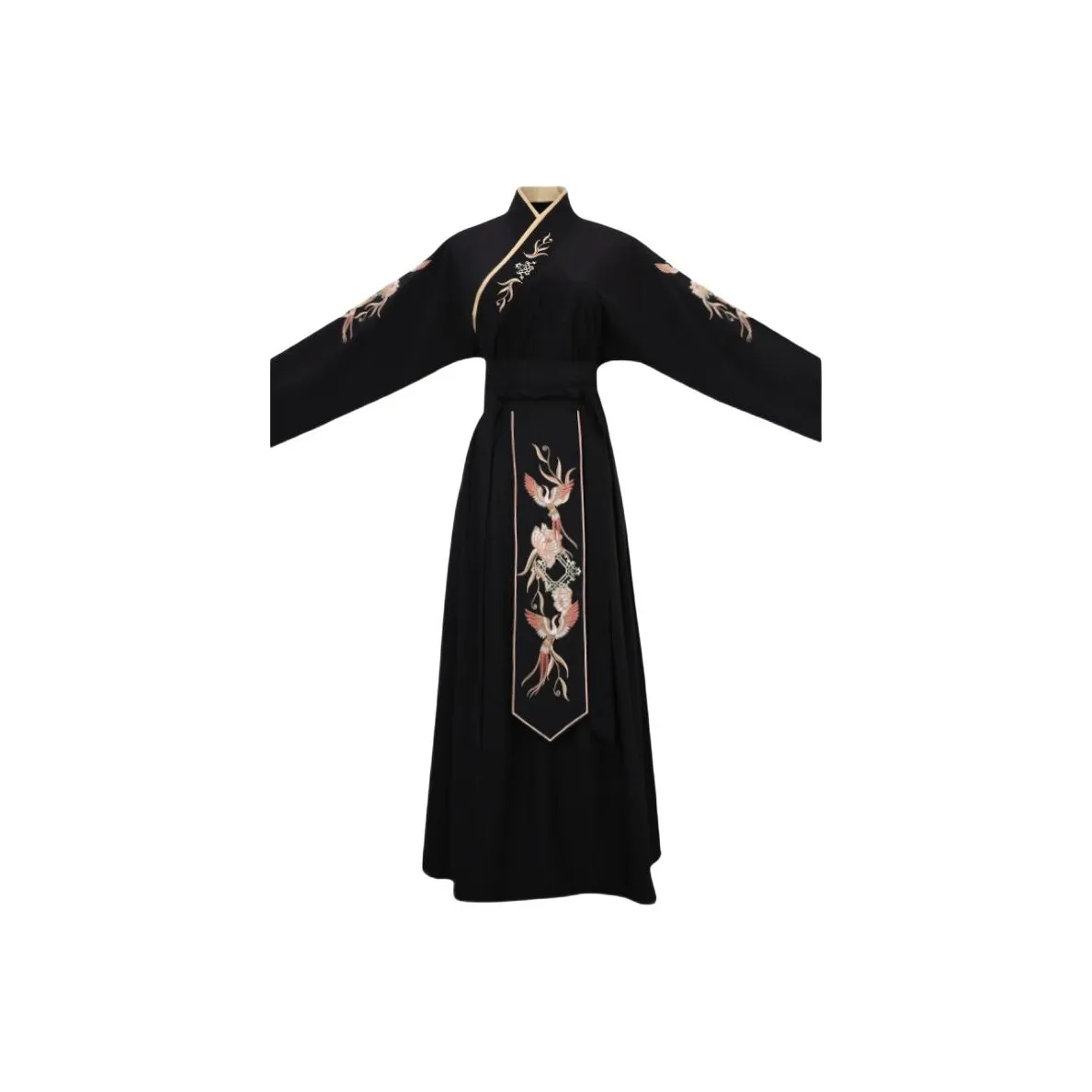 Huan Feather Черный Золотой Феникс Мужской Ханьфу