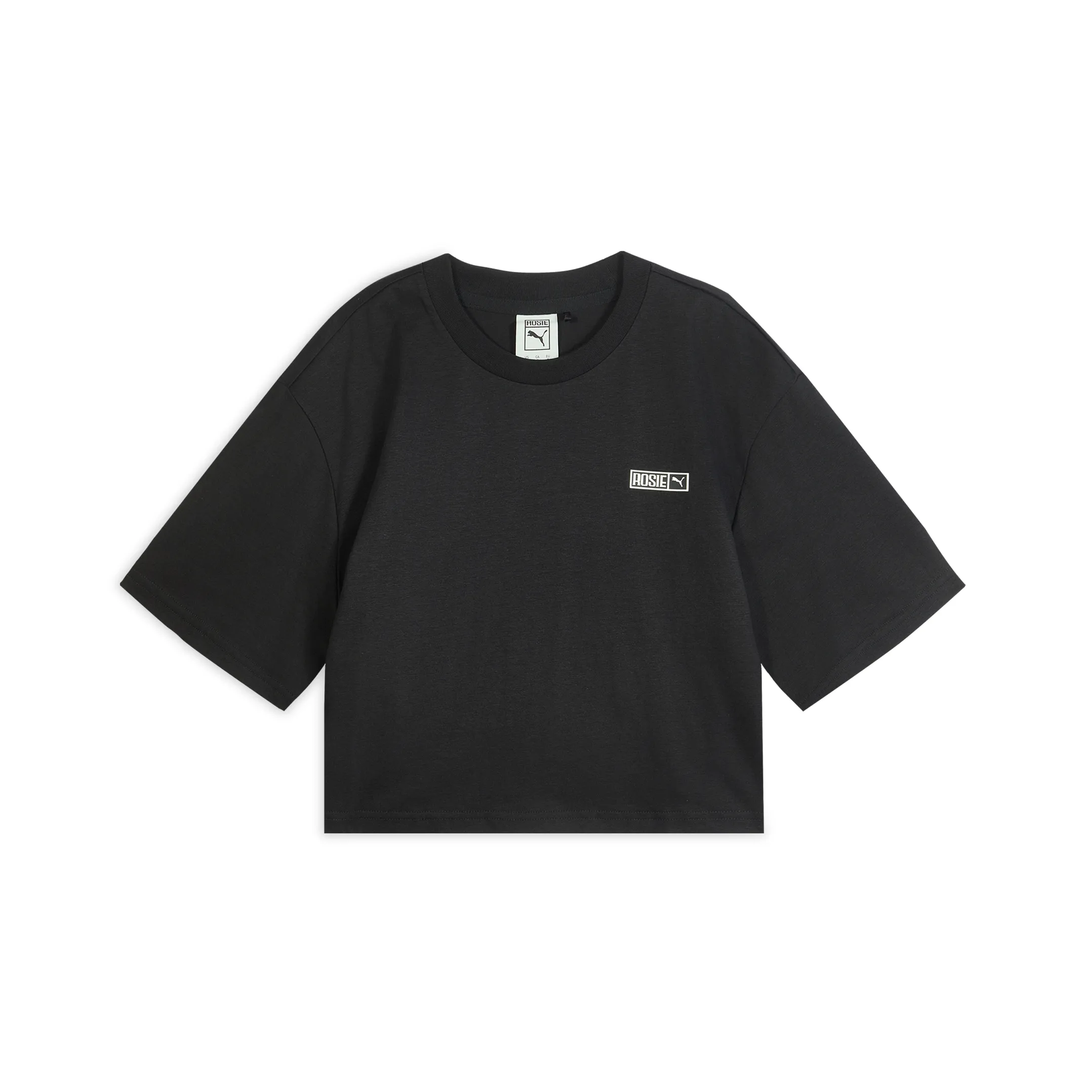 PUMA x Розовая футболка передний дизайн маленький логотип унисекс черный