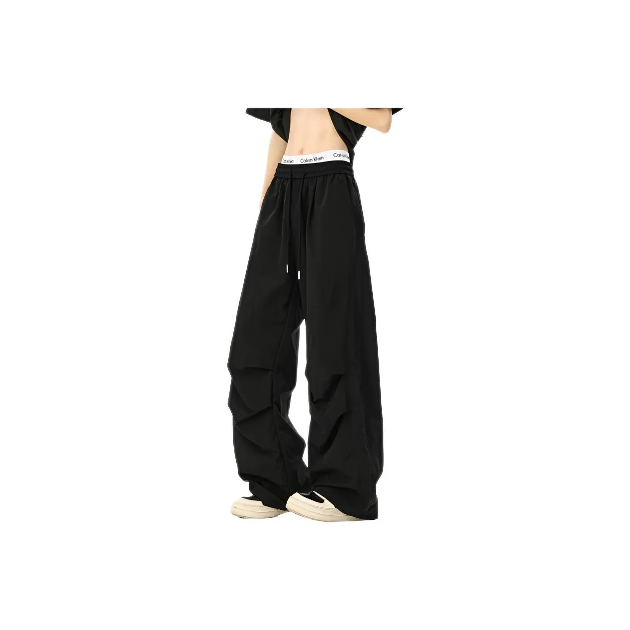 TONYBEAR Модный бренд Свободный крой Прямой крой Парашютные брюки Широкие штаны Быстросохнущие Повседневные штаны Мужские