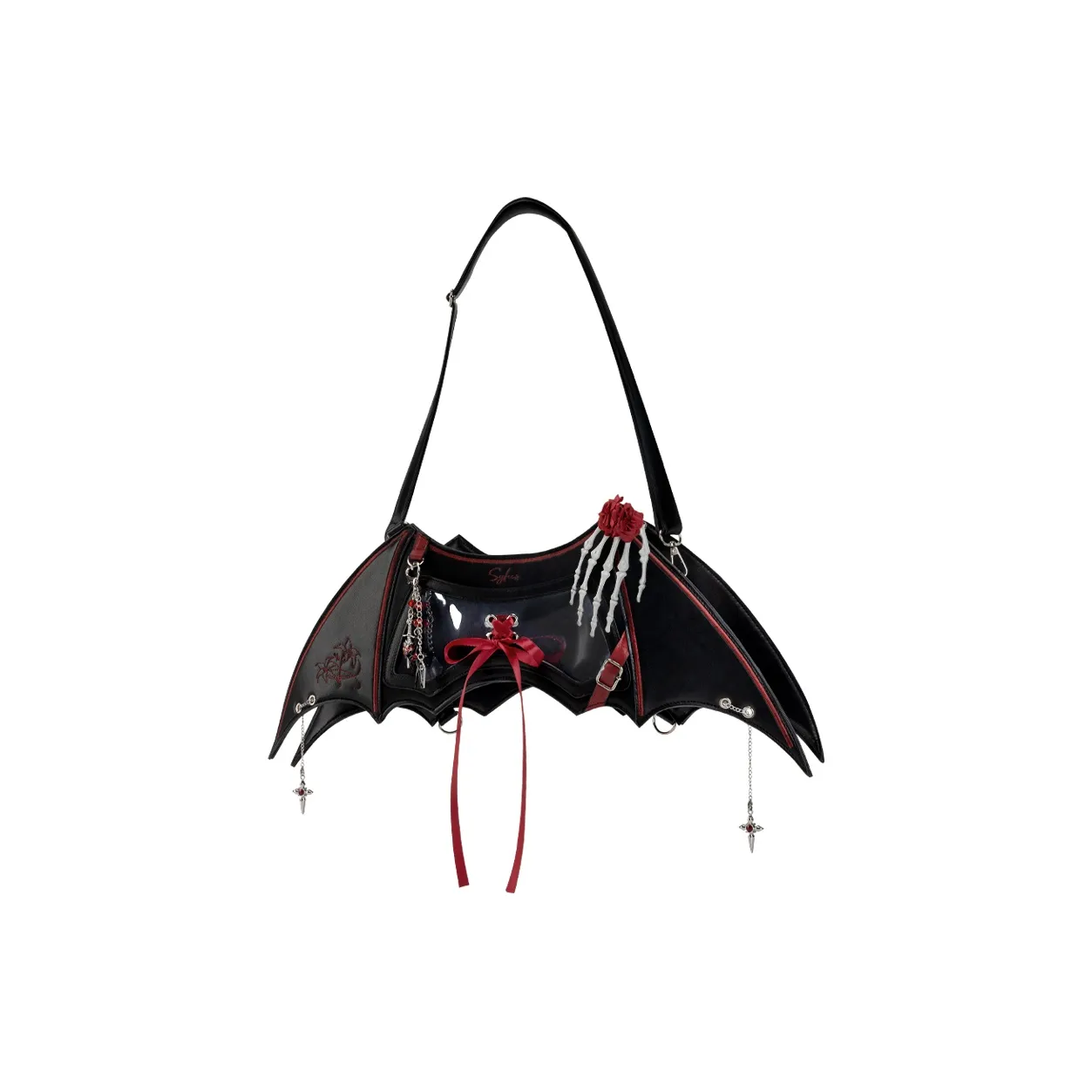 THE JUNCO ПУ (полиуретан) Сумка через плечо сумка через плечо Стандартная Женская Черная