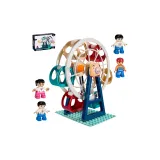 멀티컬러 박스 와 Ferris Wheel, 라지 그레인 조립 블록+바닥층 플레이트+4-2팩 세트 인형