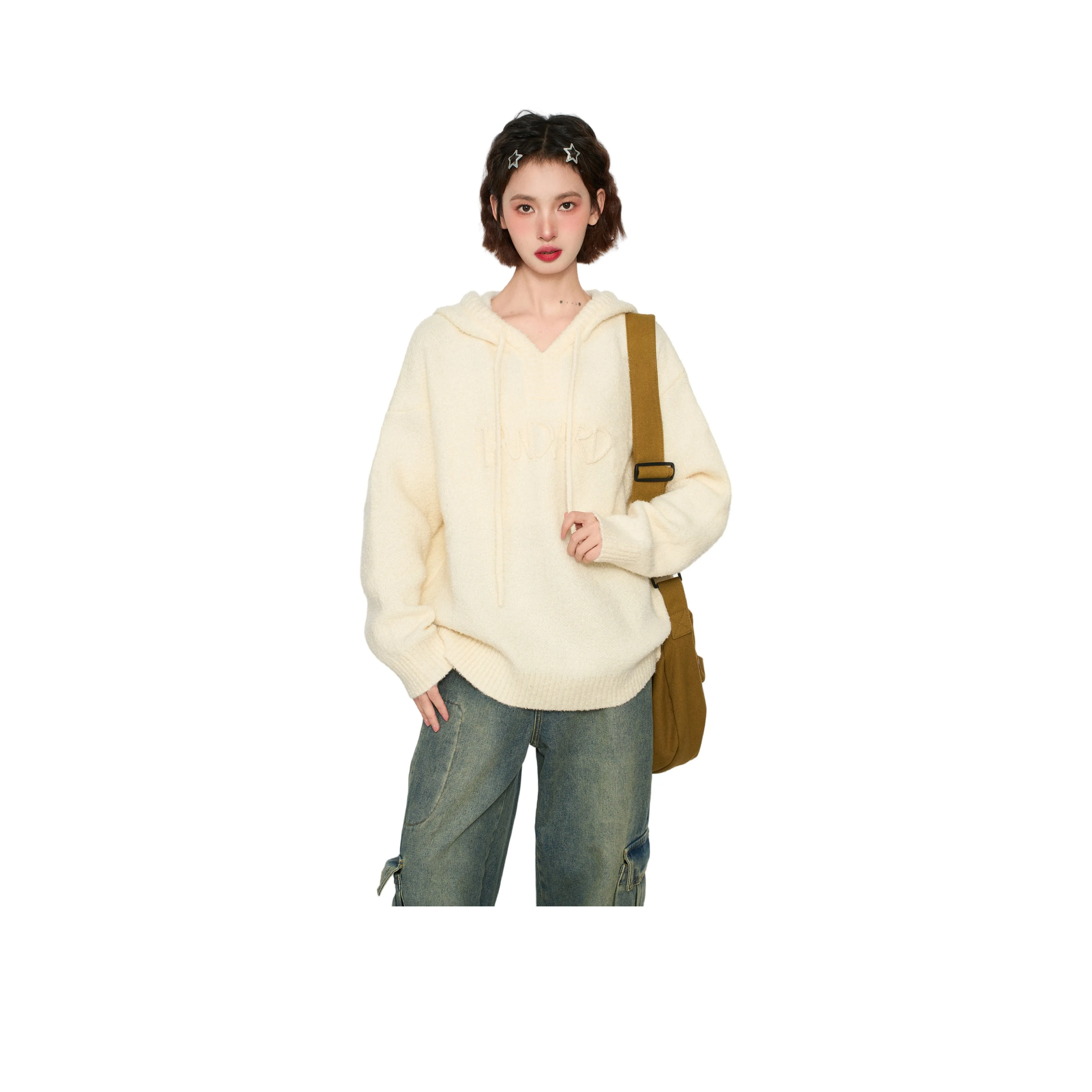 Princess Berdele Трикотаж Утолщенный Свободный крой Непритязательный стиль Верхняя одежда Толстовка Куртка Топ Женский