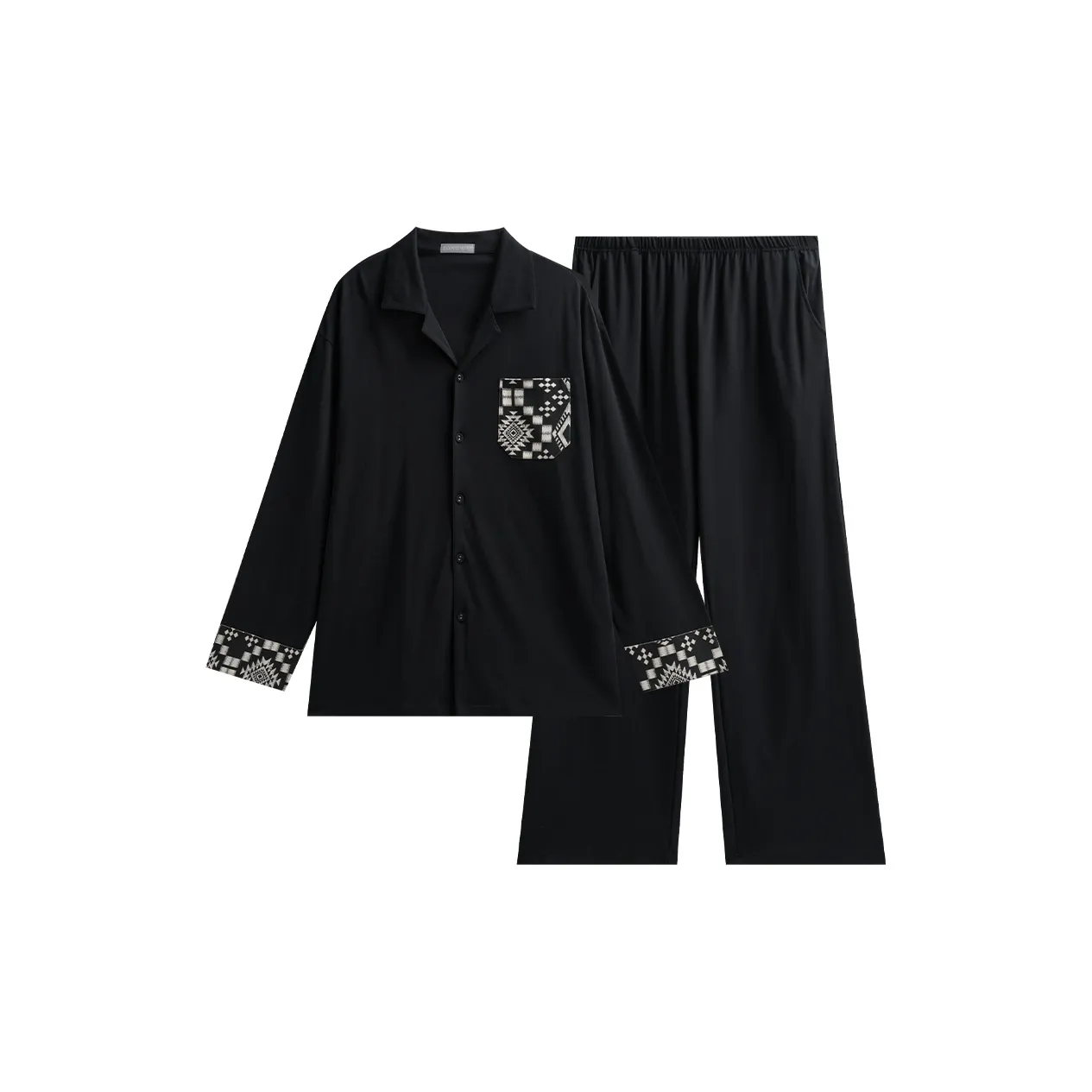 Same Language Пижамный комплект Мужской Wabi Sabi Черный · Геометрический узор