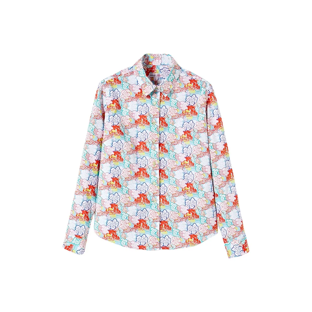 COTON DOUX Японский узор рубашка женские
