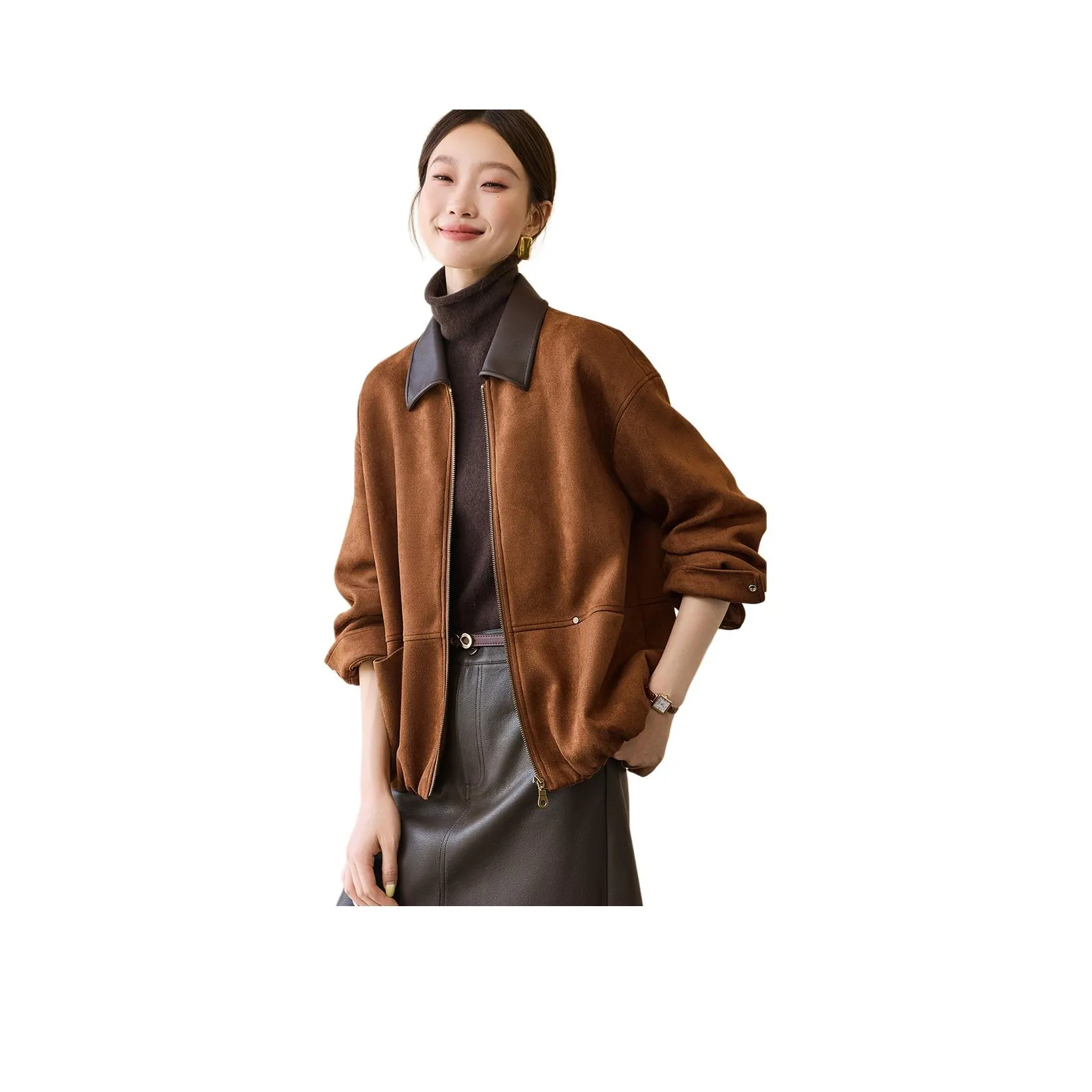 MOHANYIMEI Ореховая скорлупа Коричневый Женский Куртка