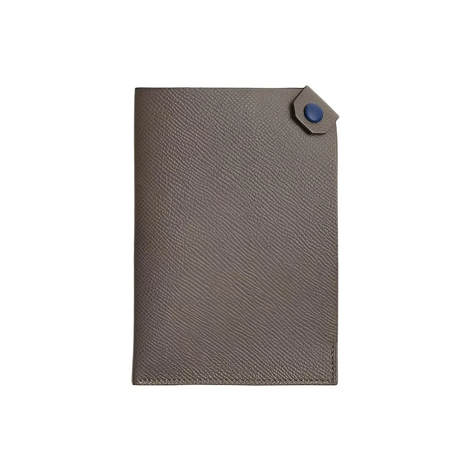 HERMES Tarmac Эпсомская кожа Держатель для паспорта Унисекс Серый