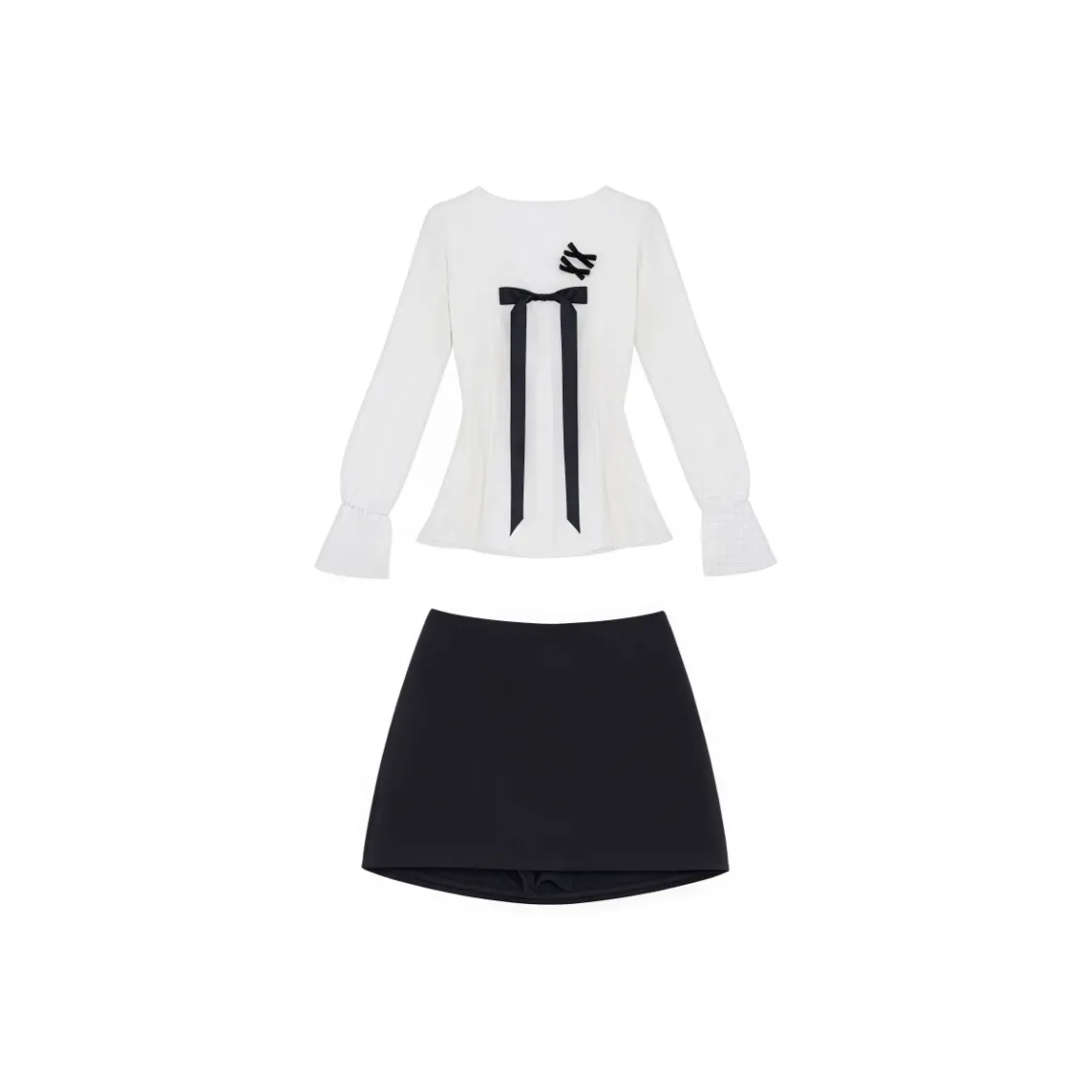 Icicofficial Белый комплект женский юбка и топ