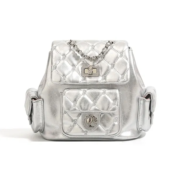 Barbie Synthetic Leather Backpack Women's Multicolor Барби Синтетическая Кожа Рюкзак Женские Многоцветный