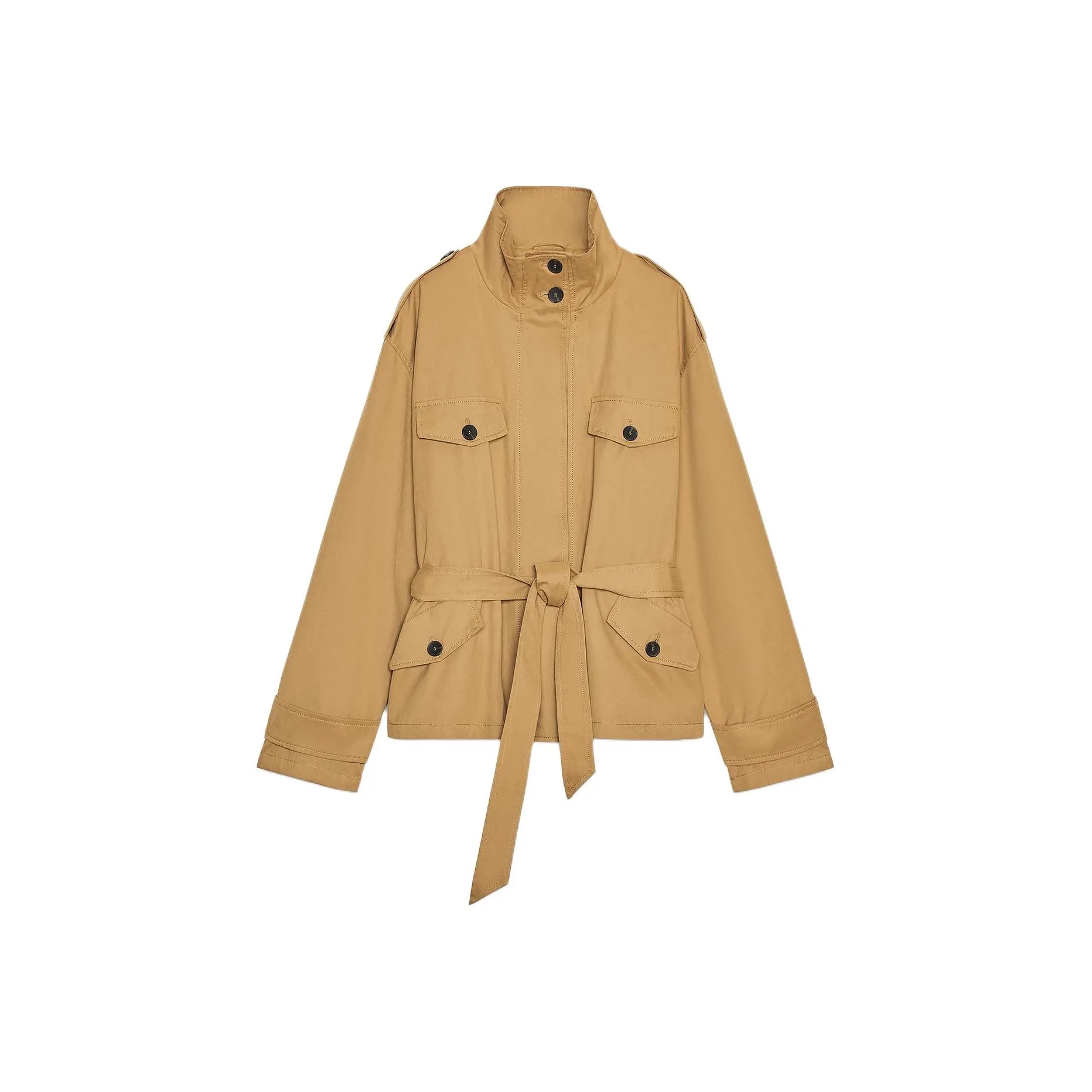 ZARA Средний верблюжий женский тренч