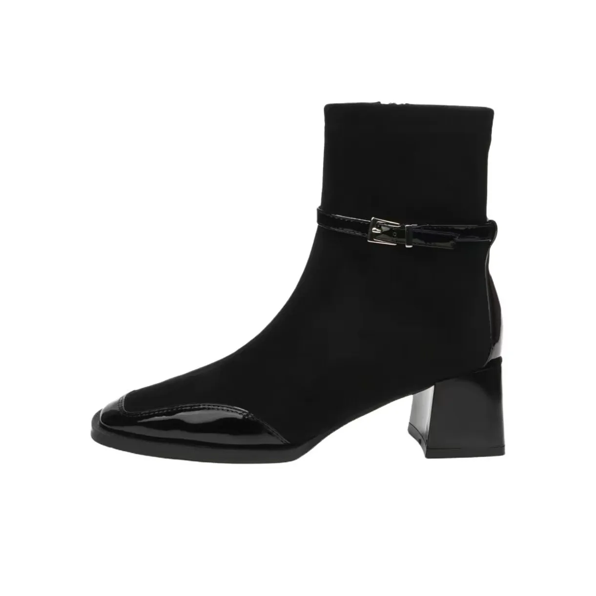 Wuji Замша Пэчворк Ботильоны с квадратным носом Женские