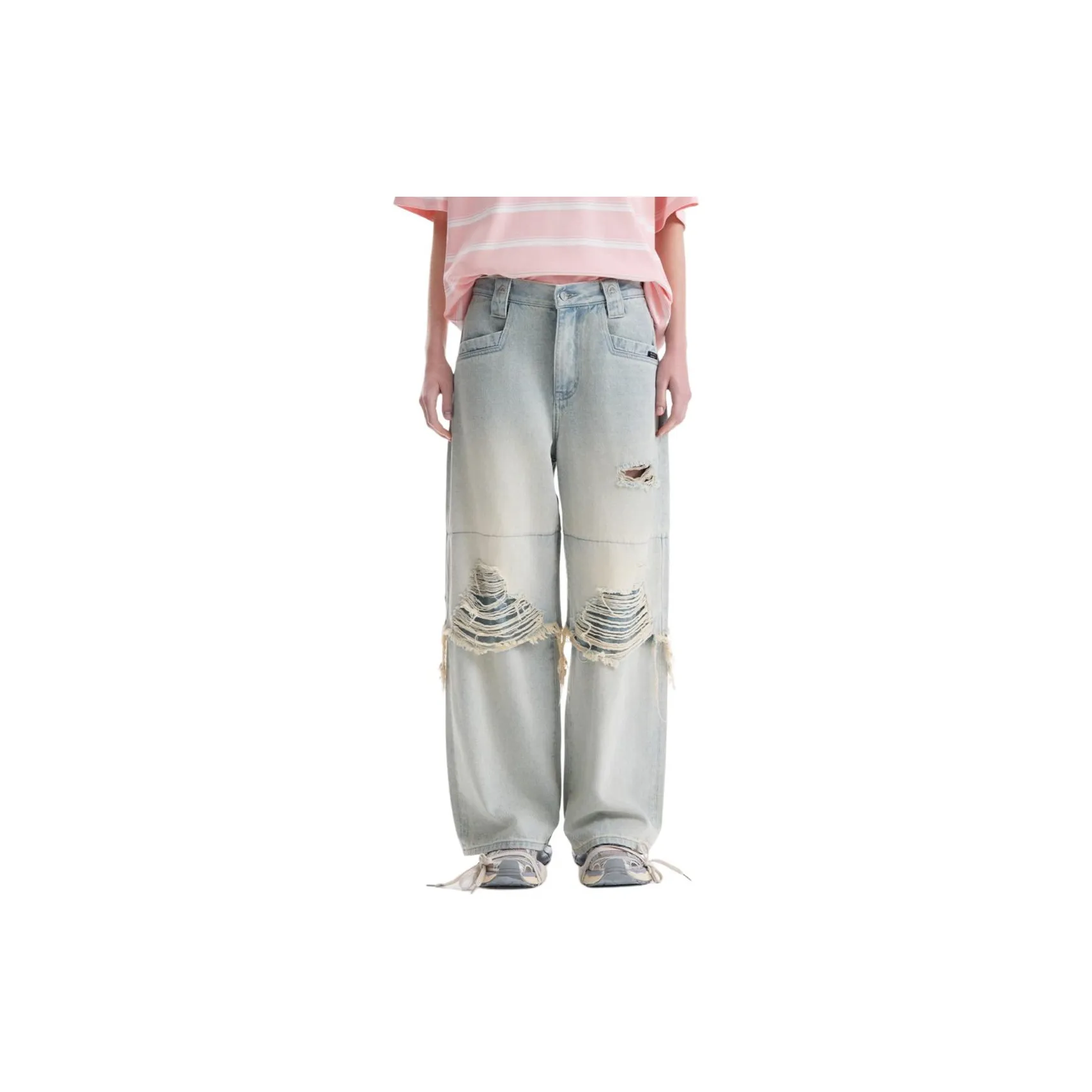 QUARTER IN NIGHT Светло-синие Унисекс Джинсы