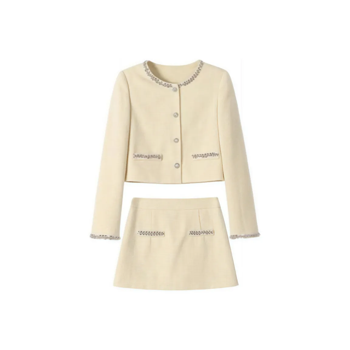 Icicofficial Бежевый Комплекты Женская Одежда Юбка-Куртка