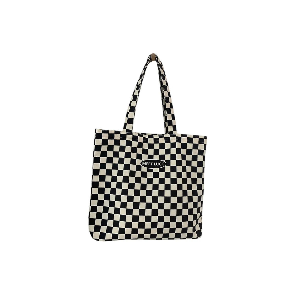 BEAUTIFUL AND CHARMING Двойная сторона клетчатая холщовая сумка повседневная сумка переносная для хранения