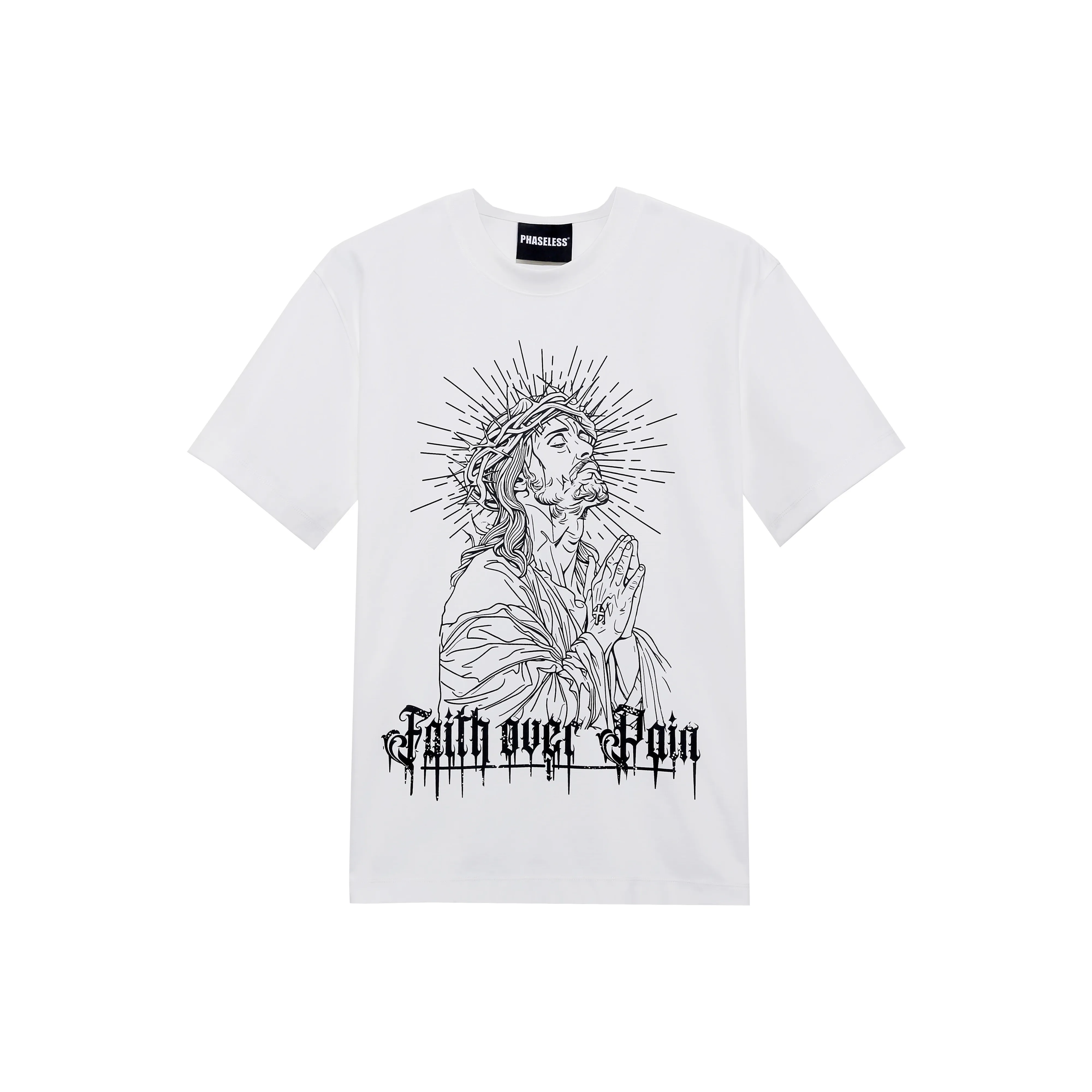 PHPA Рукав с оборванным плечом T-рубашка Женская Тяжелая Os