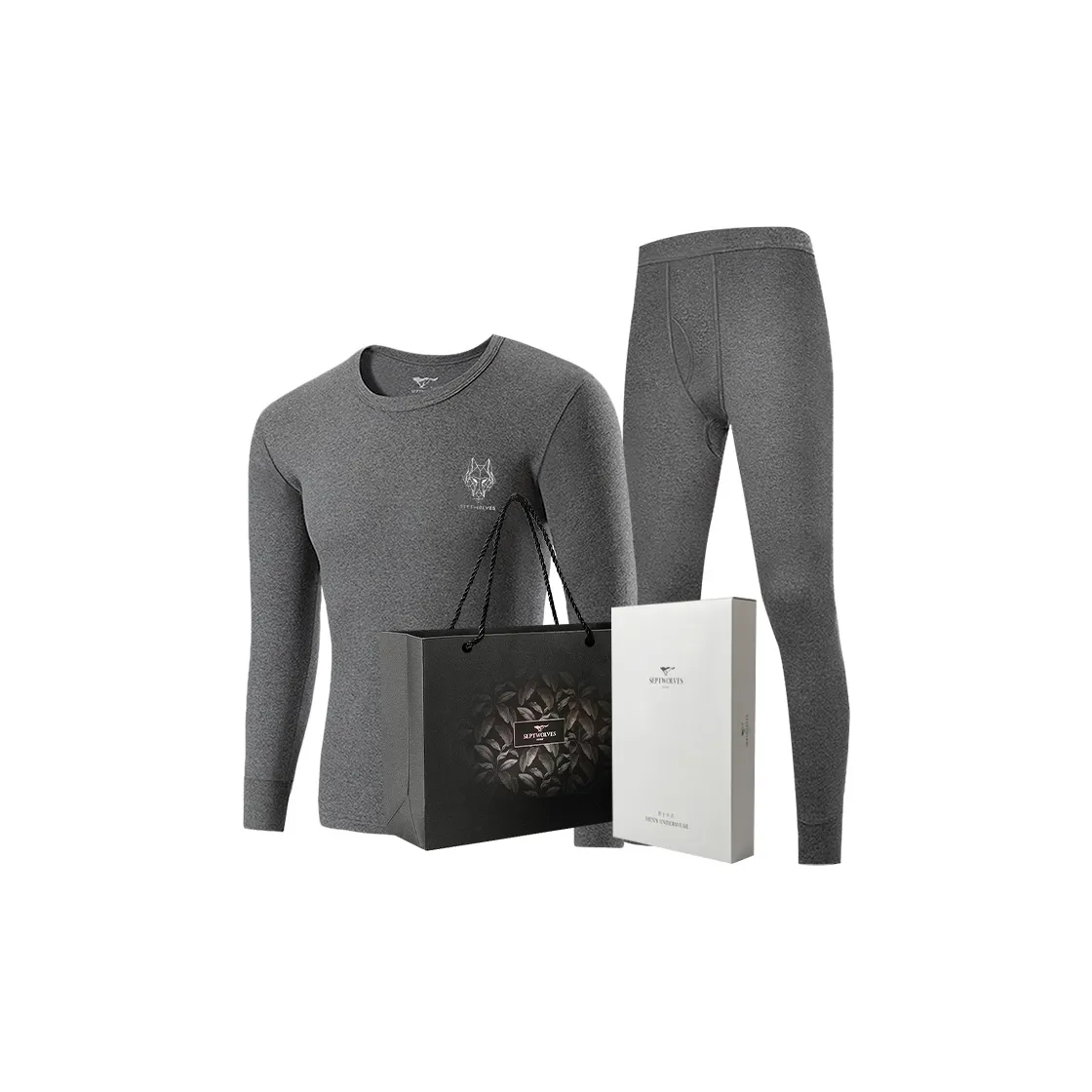SEPTWOLVES Thermal Set Men's Gift Box Set+Shopping Bag