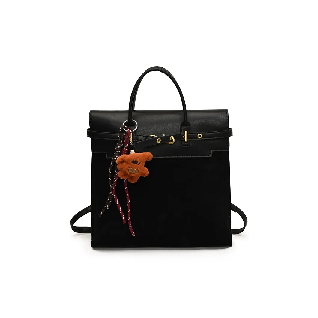 Meow In The Grass ПУ (полиуретан) Рюкзак Женские Черный Кофейный Кофейный Леопард с принтом Коричневый