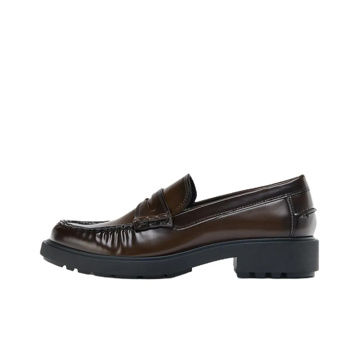 ZARA Лоферы 3,5 см Женские Темно-красный цвет