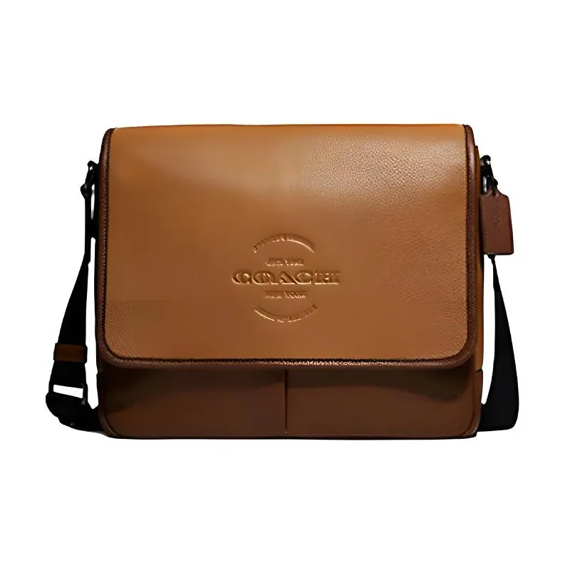 COACH Thompson Утонченный Pebble Кожа Сумка через плечо Большая Мужская Коричневая
