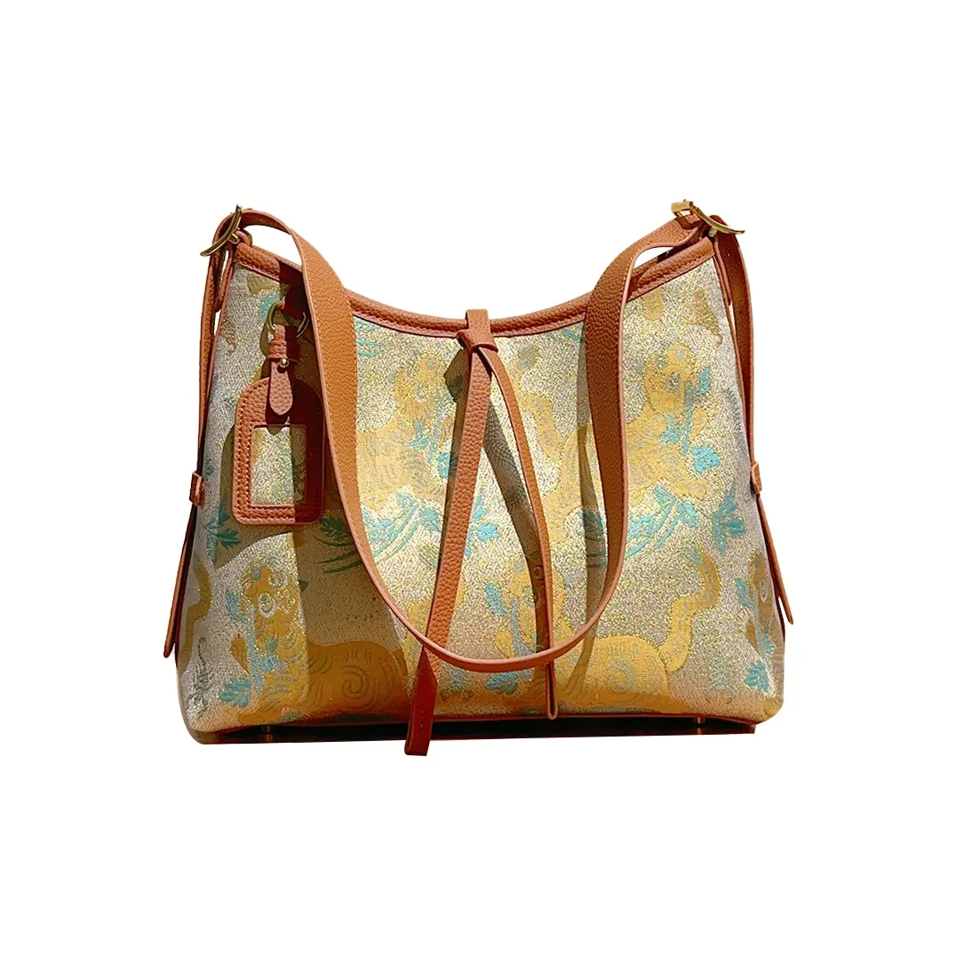 ESNSY Текстиль Сумка-тоут через плечо Сумка через плечо Женская Апельсин Тигр Conquers FIVE Poisons