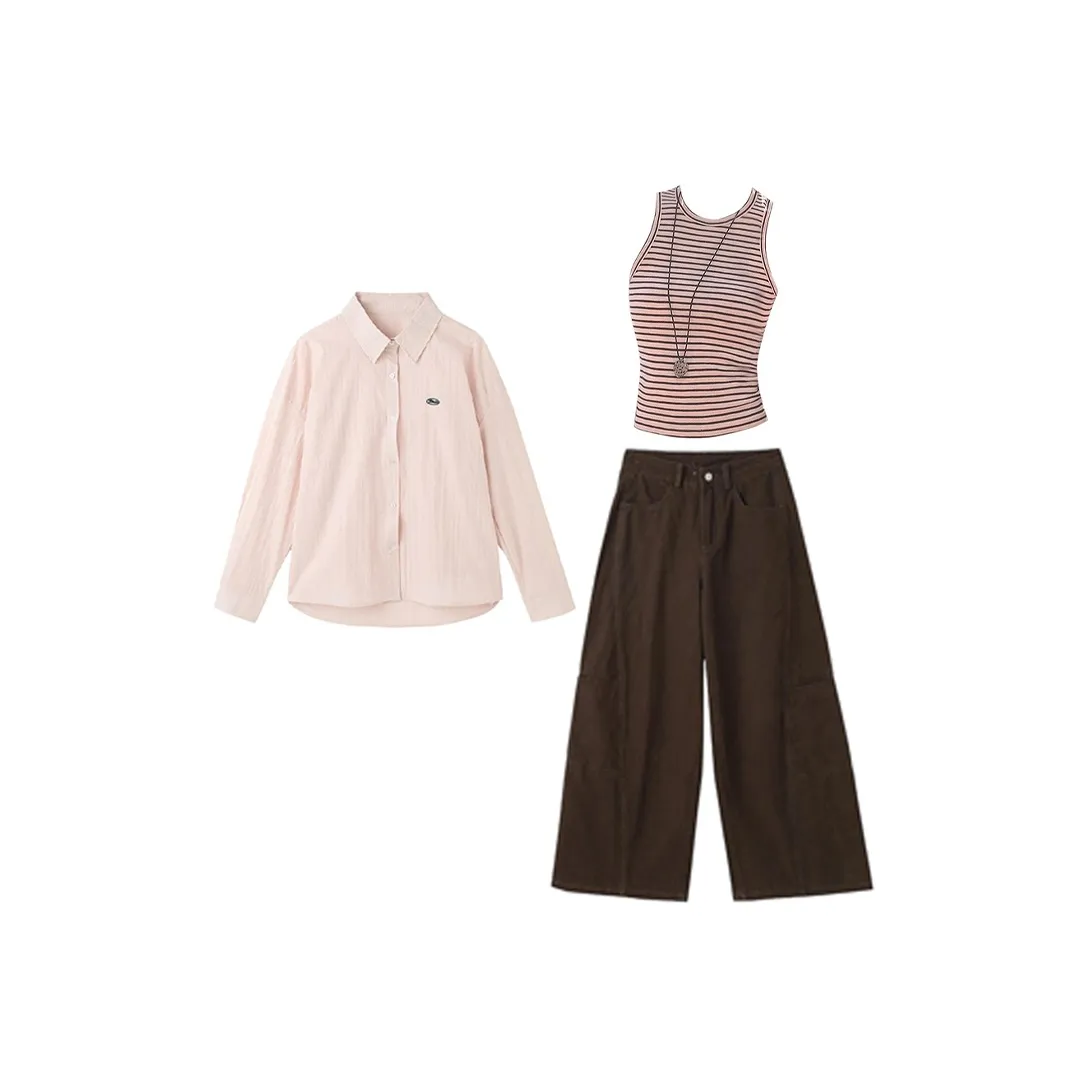 MARIE·COCO Рубашка + Майка + Брюки Женские Повседневные Костюмы