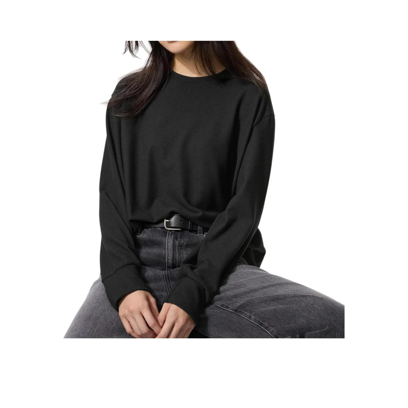 UNIQLO Черные Женские T-рубашки