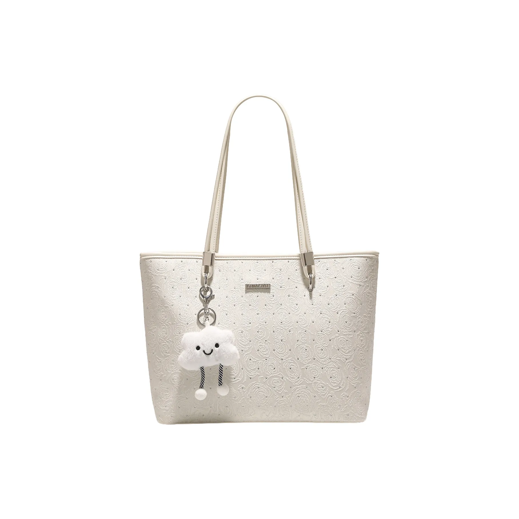 PESASRIE ПУ (полиуретан) Сумка-тоут Сумка для покупок Сумка через плечо Стандартная Женская Экрю Светло-розовый