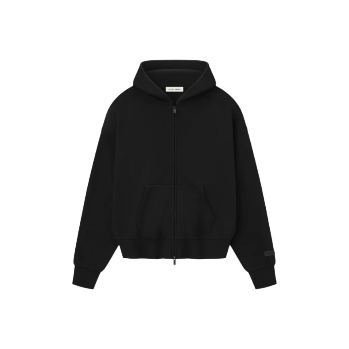 Fear of God ESSENTIALS SS25 Classic Fit Флис ZIP UP Толстовка Глубокий черный Свитшот Мужской